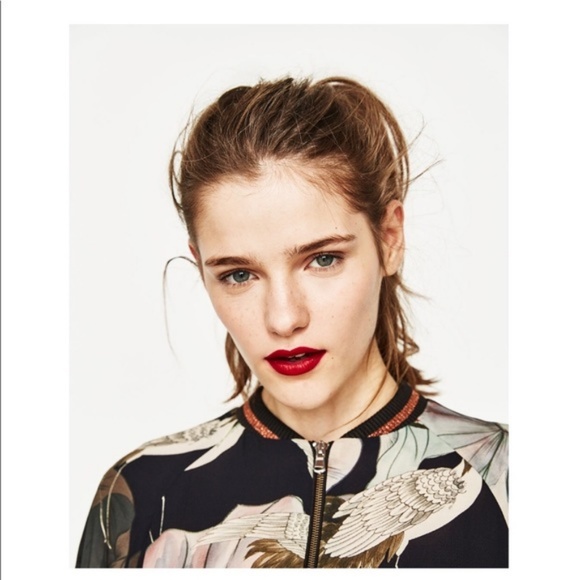 ZARA- premium studio floral crane bomber jacket - Picture 7 of 7